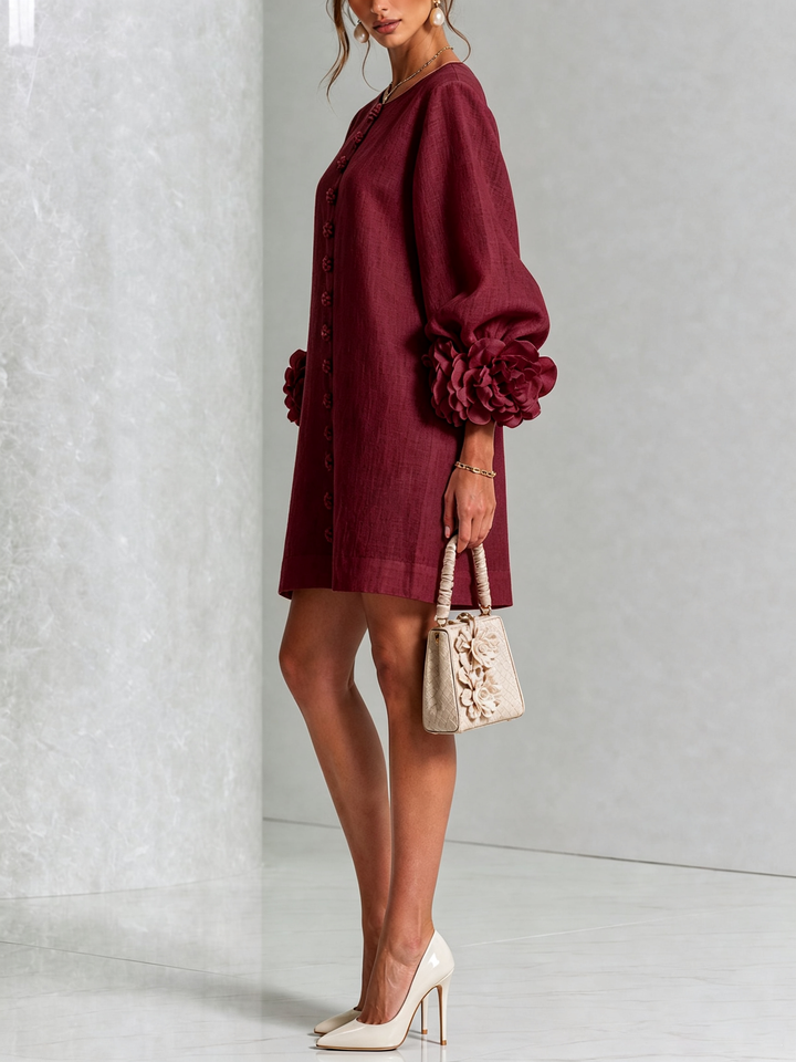 花世 | フラワーボタン ミニワンピース