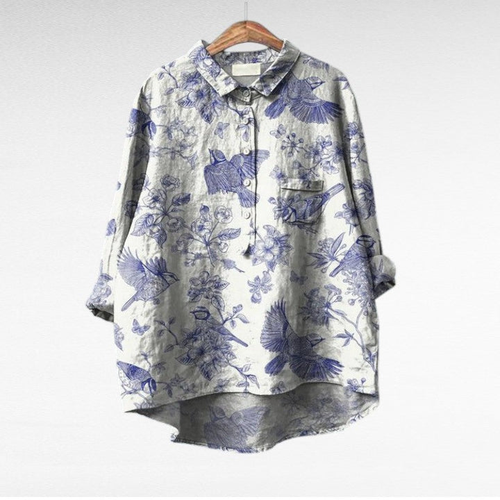 秋穂 | 絵画のような花柄ブラウス